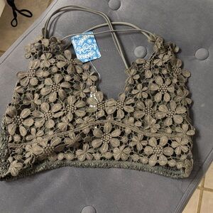 Free People Floral Crochet Bralette